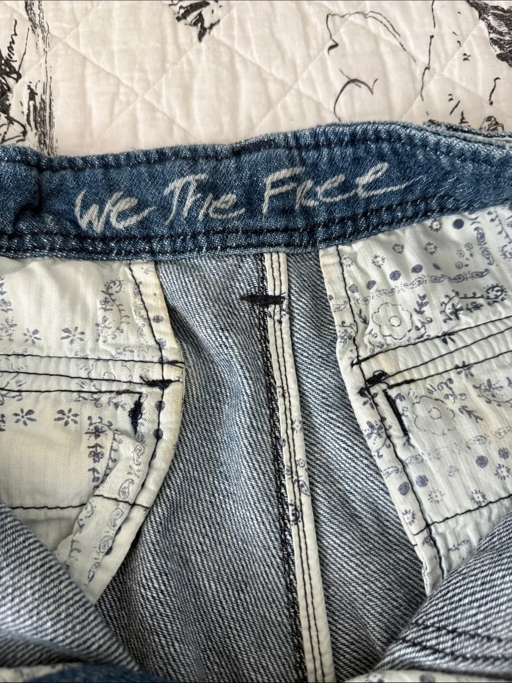 We The Free Blue Denim Shorts